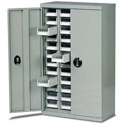 Steel Drawer Cabinet C/W Doors 970X586X222mm C/W 48 Bin Trays , HuntOffice.ie on Productcaster.