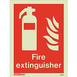 Photoluminescent Fire Extinguisher Location Sign HxW 300x225mm on Productcaster.