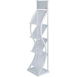 Wave Freestanding Leaflet Dispenser White WxDxH: 310x350x1530mm For A4 Sheets , HuntOffice.ie on Productcaster.