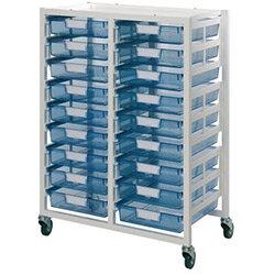 Tray Storage Unit 18 Tray Clear A4 750X455X1035 White Frame on Productcaster.