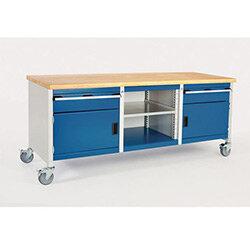 Mobile Storage Bench 2000 Wide With Mpx Top 2X150 Drawers 2X350 Cupboards Open Section With , HuntOffice.ie on Productcaster.