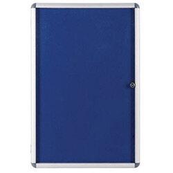 Economy Lockable Blue Felt Noticeboard 600mmx900mm on Productcaster.