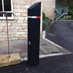 The Berkeley Recycled Rubber Bollard H1000mm Above The Ground Mitre Top on Productcaster.