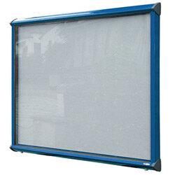 Shield External Lockable Outdoor Weather-proof IP55 Noticeboard Showcase - Blue Frame on Productcaster.