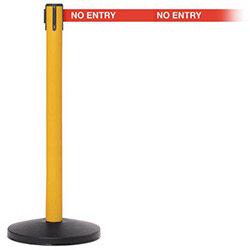 Safetymaster 450 Yellow Post 3.4M No Entry Red Webbing With White Print Pack2 , HuntOffice.ie on Productcaster.