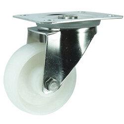 Plate Fixing Stainless Steel Swivel Castor 80mm Nylon Wheel , HuntOffice.ie on Productcaster.