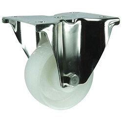 Plate Fixing Stainless Steel Fixed Castor 160mm Nylon Wheel , HuntOffice.ie on Productcaster.