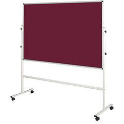 Double Sided Burgundy Mobile Noticeboard 2130mm High Board Dims HxW: 1500x1200mm on Productcaster.