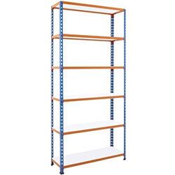 Simonclick Boltless 6-Shelf Shelving Unit, 2000x900x300mm, 175kg Capacity on Productcaster.