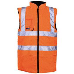 Hi Vis Reversable Body Warmer Fleece Lined Large Orange , HuntOffice.ie on Productcaster.