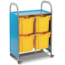 Mobile Tray Storage Unit Double Column With 4 Sunshine Yellow Jumbo Trays , HuntOffice.ie on Productcaster.