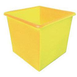 Rectangular Food Grade Plastic Storage Box With Tapered Sides 72L L460xW460xH435mm Yellow on Productcaster.