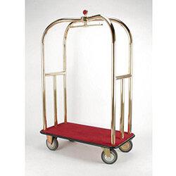 Crown Luggage Trolley Brass With Burgundy Carpeting on Productcaster.