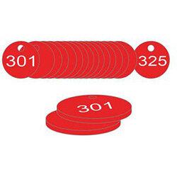 27mm Dia. Traffolite Tags Red (301 To 325) on Productcaster.