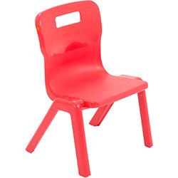 Titan One Piece Classroom Chair Size 1 260mm Seat Height (Ages: 3-4 Years) Red T1-R 20 Year Guarantee , HuntOffice.ie on Productcaster.