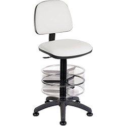 Medium Back Deluxe Draughter Chair H720 - 850mm With Adjustable Foot Ring White Vinyl on Productcaster.