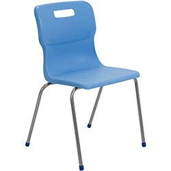 Titan 4 Leg Classroom Chair Size 6 460mm Seat Height (Ages: 14+ Years) Sky Blue T16-CB 5 Year Guarantee , HuntOffice.ie on Productcaster.