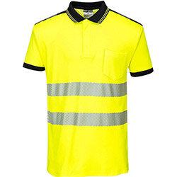 Portwest T180 PW3 Hi-Vis Short Sleeve Polo Shirt Yellow & Black XXL , HuntOffice.ie on Productcaster.