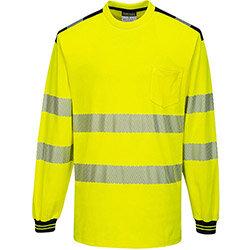 Portwest T185 PW3 Hi-Vis Long Sleeve T-Shirt Yellow & Black Large , HuntOffice.ie on Productcaster.