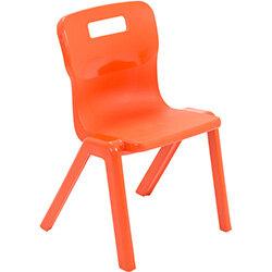 Titan One Piece Classroom Chair Size 2 310mm Seat Height (Ages: 4-6 Years) Orange T2-O 20 Year Guarantee , HuntOffice.ie on Productcaster.