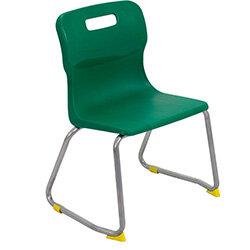 Titan Skid Base Classroom Chair Size 3 350mm Seat Height (Ages: 6-8 Years) Green T23-GN 5 Year Guarantee on Productcaster.