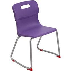 Titan Skid Base Classroom Chair Size 4 380mm Seat Height (Ages: 8-11 Years) Purple T24-P 5 Year Guarantee on Productcaster.