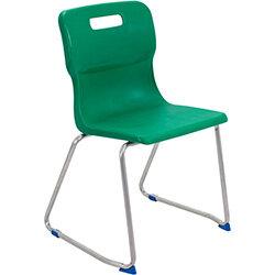 Titan Skid Base Classroom Chair Size 6 460mm Seat Height (Ages: 14+ Years) Green T26-GN 5 Year Guarantee , HuntOffice.ie on Productcaster.