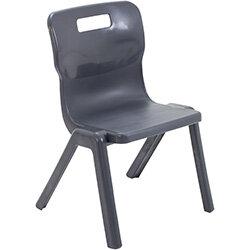 Titan One Piece Classroom Chair Size 3 350mm Seat Height (Ages: 6-8 Years) Charcoal T3-C 20 Year Guarantee on Productcaster.