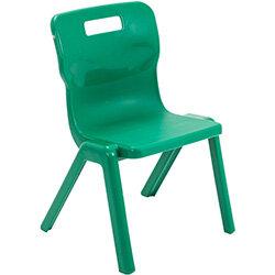 Titan One Piece Classroom Chair Size 3 350mm Seat Height (Ages: 6-8 Years) Green T3-GN 20 Year Guarantee , HuntOffice.ie on Productcaster.