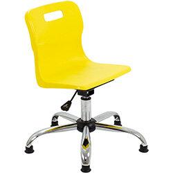 Titan Swivel Junior Classroom Chair with Glides 365-435mm Seat Height (Ages: 6-11 Years) Yellow T30-YG 5 Year Guarantee , HuntOffice.ie on Productcaster.