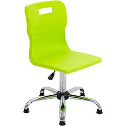 Titan Swivel Senior Classroom Chair with Glides 435-525mm Seat Height (Ages: 11+ Years) Lime T35-LG 5 Year Guarantee on Productcaster.