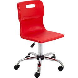 Titan Swivel Senior Classroom Chair with Castors 435-525mm Seat Height (Ages: 11+ Years) Red T35-R 5 Year Guarantee , HuntOffice.ie on Productcaster.