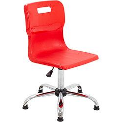 Titan Swivel Senior Classroom Chair with Glides 435-525mm Seat Height (Ages: 11+ Years) Red T35-RG 5 Year Guarantee on Productcaster.