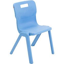 Titan One Piece Classroom Chair Size 4 380mm Seat Height (Ages: 8-11 Years) Sky Blue T4-CB 20 Year Guarantee , HuntOffice.ie on Productcaster.