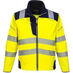 Portwest T402 PW3 Hi-Vis Softshell Jacket Yellow & Navy XSmall on Productcaster.