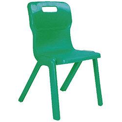 Titan One Piece Classroom Chair Size 5 430mm Seat Height (Ages: 11-14 Years) Green T5-GN 20 Year Guarantee on Productcaster.