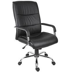 Kendal Luxury Supple Faux Leather Executive Office Chair In Black on Productcaster.