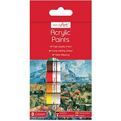 Work of Art Hard-Wearing Acrylic Paint Tubes Assorted Pack of 12 TAL06742 , HuntOffice.ie on Productcaster.