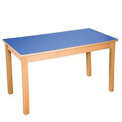 Rectangular Beech Table Blue - 60x120x71Cm on Productcaster.