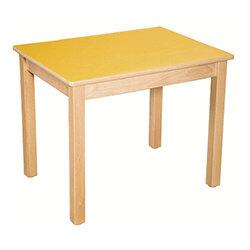 Rectangular Beech Table Yellow - 60x120x71Cm on Productcaster.