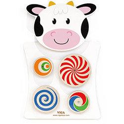 Wall Toy - Turning Patterns/Cow - Learn Hand-Eye Co-Ordination - 360 x 550 x 35 mm (L x H x W) - Educational Toy - Colour: Assorted on Productcaster.