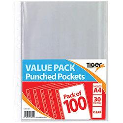 A4 Punched Pockets 30 Micron Pack of 1000 on Productcaster.