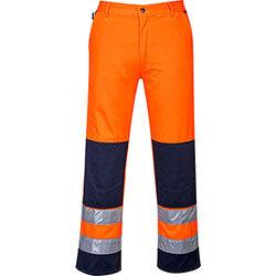 Portwest TX71 Seville Hi-Vis Trousers Orange & Navy Small on Productcaster.