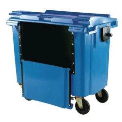 Craemer 2 Wheeled Plastic Bin 660L Blue C/W Drop Front Access Door on Productcaster.