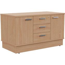 Grand 2 Door & 3 Drawer Credenza Unit W1200xD600xH705mm Beech on Productcaster.