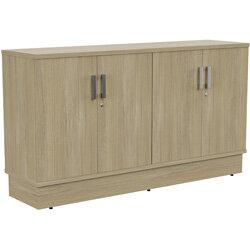 Grand 4 Doors Credenza Cabinet W1605xD420xH895mm Urban Oak on Productcaster.