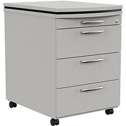 Oskar Mobile 4 Drawer Pedestal Grey W425mm on Productcaster.