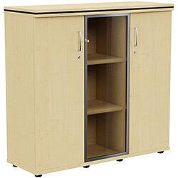 Oskar Medium 2 Wooden & 1 Glass Door Cupboard Maple W1205mm on Productcaster.