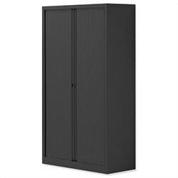 Bisley Side Opening Tambour Door Cupboard H1570xW1000xD470mm Black - Supplied Empty , HuntOffice.ie on Productcaster.