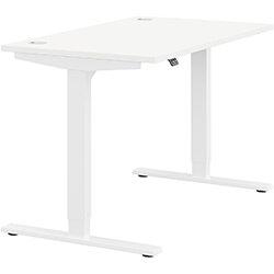 Height Adjustable Sit Stand Office Desk Portal Top W1200mmxD700mmxH685-1185mm White Top White Frame on Productcaster.